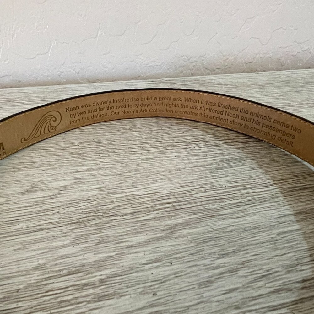 Vintage Brighton Belt Noah's Ark Museum Brown Leather Silver 36308 1995 Small - Picture 12 of 13